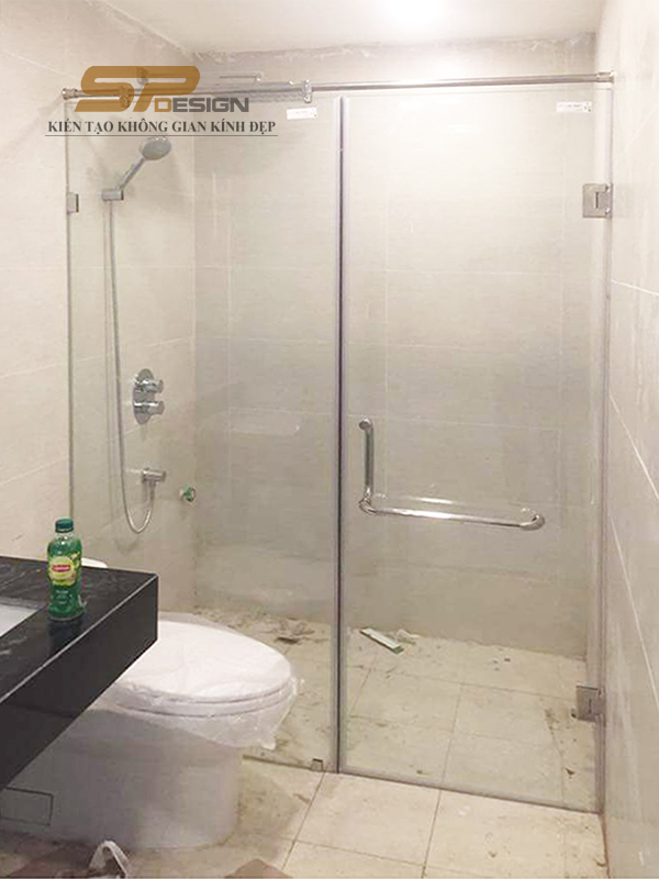 Vách kính phòng tắm mở quay bản lề 180 độ VKT022